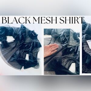 BLACK MESH BLOUSE